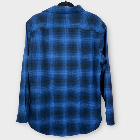 Men's Pendleton long sleeve blue plaid button down Mason shirt cotton medium - Picture 2 of 9